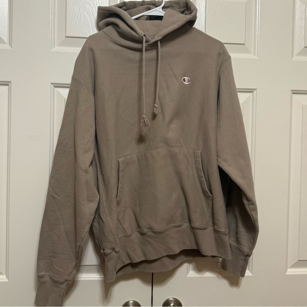 Champion Cream Tan Hoodie Relaxed Fit Pullover